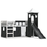 Bunk Bed without Mattress with Slide White and Black 90x190 cm Single 3284209