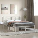 Metal Bed Frame without Mattress with Headboard White 120x190cm 372225