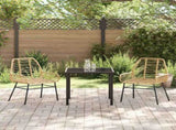 Garden Dining Set 3 pcs Brown Poly Rattan 3380848