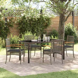 Garden Dining Set with Cushion 5 pcs Grey and Black Rattan 3380823