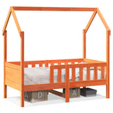 Kids' House Bed Frame without Mattress Wax Brown 80x160 cm Pine 850712