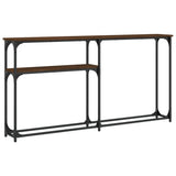 Console Table Brown Oak 145x22.5x75 cm Engineered Wood 834099