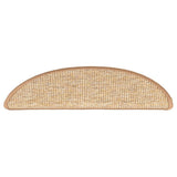 Stair Mats 15 pcs 56x17x3 cm Light Brown Half Round 326898