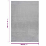 Washable Rug Soft Shaggy Grey 160x230 cm Anti Slip 3188009