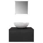 ZNTS Three Piece Bathroom Furniture and Basin Set Black 272225