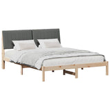 Bed Frame with Headboard Brown 160 x 200 cm Solid Pine Wood 3394409