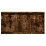 TV Cabinet with LED Smoked Oak 100x34x50 cm Engineered Wood 852212