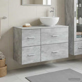 Bathroom Furniture Set 2 pcs Concrete Grey Engineered Wood 3403955