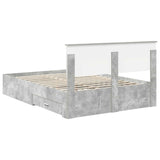 Bed Frame Concrete Grey 150 x 200 cm Engineered Wood 3408250