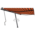 ZNTS Freestanding Manual Retractable Awning 400x300 cm Orange/Brown 3069740