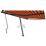 ZNTS Freestanding Manual Retractable Awning 400x300 cm Orange/Brown 3069740