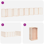 Dog Gate with Door Foldable 15 Panels 750 cm Poplar Wood 3155590