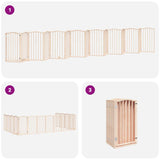 Dog Gate with Door Foldable 15 Panels 750 cm Poplar Wood 3155590