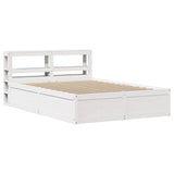 Bed Frame with Headboard White 160x200 cm Solid Wood Pine 3306337