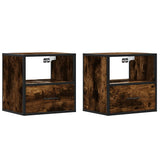 ZNTS Wall-mounted Bedside Cabinets 2 pcs Smoked Oak 40x31x39.5 cm 848739