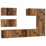 TV Cabinet Set Wall-mounted 6 pcs Old Wood Engineered Wood 3393264