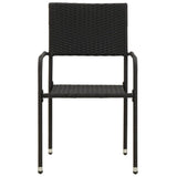 Outdoor Dining Set Black PE rattan, steel, solid acacia wood 3120087