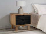 Bedside Table OTTA Black 45 x 39 x 57 cm Solid Pine Wood 42041748