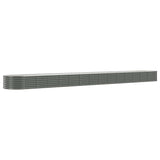 Garden Raised Bed Galvanised Steel 620x80x36 cm Grey 318944