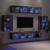 TV Cabinet Set Wall-mounted 8 pcs Old wood Engineered wood 3334386