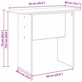 Console Table Old Wood 93 x 40 x 75 cm Engineered Wood 891158