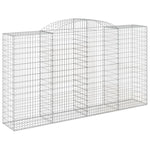 Arched Gabion Baskets 12 pcs 300x50x160/180 cm Galvanised Iron 3146765