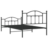 Metal Bed Frame without Mattress with Footboard Black 107x203cm 353453