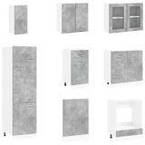 Kitchen Unit Lyon 8 pcs Concrete Grey Engineered Wood 3445842