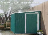 7 x 5ft Galvanised Metal Shed, with Sliding Door - Green T3398P314177
