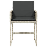 Garden Chairs with Cushions 4 pcs Light Grey Poly Rattan 365005