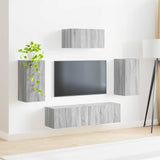 TV Cabinet Set Wall-mounted 5 pcs Grey Sonoma Engineered Wood 3409075