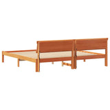 Bed Frame with Headboard Wax Brown 200 x 200 cm Solid Pine Wood 3385747