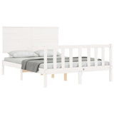 Bed Frame without Mattress White Small Double Solid Wood Pine 3193372