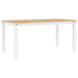 ZNTS Dining Table Corona White 160x80x75 cm Solid Wood Pine 4005719