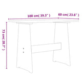 Dining Table with Bench REINE Honey Brown&Grey Solid Wood Pine 327252