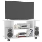TV Cabinet with Castors White 80x40x45 cm Engineered Wood 800189