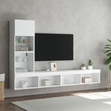 4 Piece TV Wall Units with LED White Engineered Wood 3216640