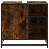 Bathroom Sink Cabinet Smoked Oak 65x33x60 cm Engineered Wood 849286