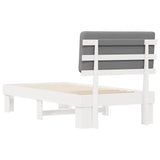 Bed Frame with Upholstered Headboard Light Grey 100 x 200 cm 877373
