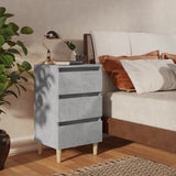 Bed Cabinet with Solid Wood Legs Concrete Grey 40x35x69 cm 805895