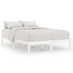 810028 Bed Frame without Mattress White Solid Wood 160x200 cm