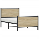 Metal Bed Frame without Mattress Sonoma Oak 75x190 cm Small Single 4007724