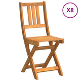 Garden Chair with Cushion Folding 8 pcs Solid Acacia Wood 3324842