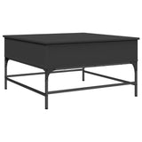 ZNTS Coffee Table Black 80x80x45 cm Engineered Wood and Metal 845401