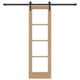 Sliding Door Natural and Black 61 x 198.5 cm 3332377