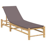 ZNTS Sun Lounger with Cushions 55x199x30 cm Bamboo 4108227