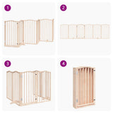Dog Gate with Door Foldable 6 Panels 300 cm Poplar Wood 352207