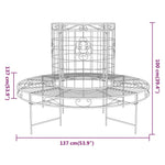 Round Tree Bench Ø137 cm Black Steel 318822