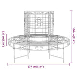 Round Tree Bench Ø137 cm Black Steel 318822