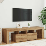 TV Cabinet with LED Lights Artisan Oak 140x36.5x40 cm Engineered Wood 856304